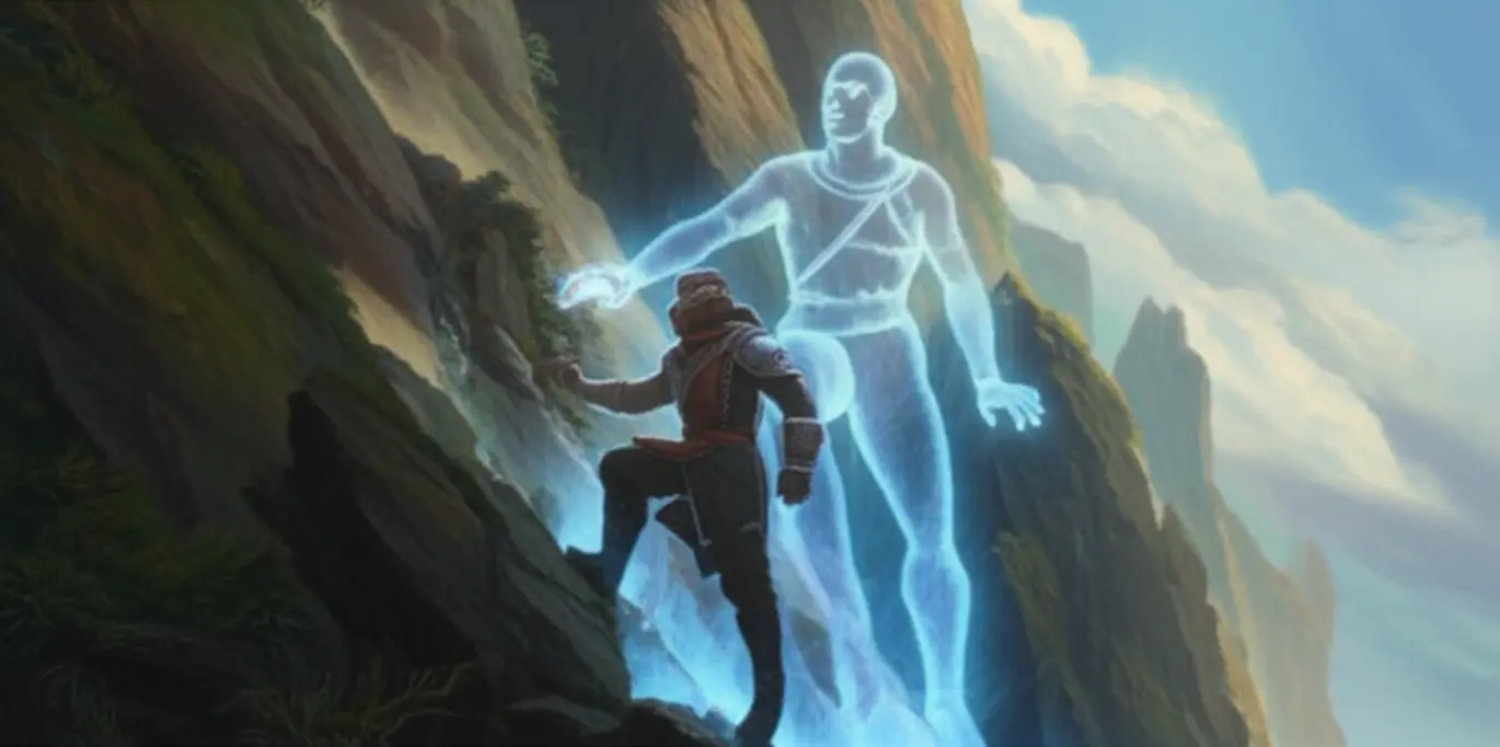 Um aventureiro escalando uma montanha íngreme, ilustrando uma situação hipotética de esforço.