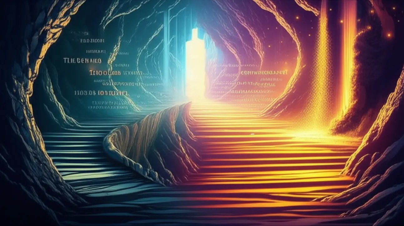 Diagrama visual representando diferentes caminhos e níveis de aprendizado de inglês, com livros, dicionários e tecnologia, indicando progresso e opções para estudantes iniciantes, intermediários e avançados.