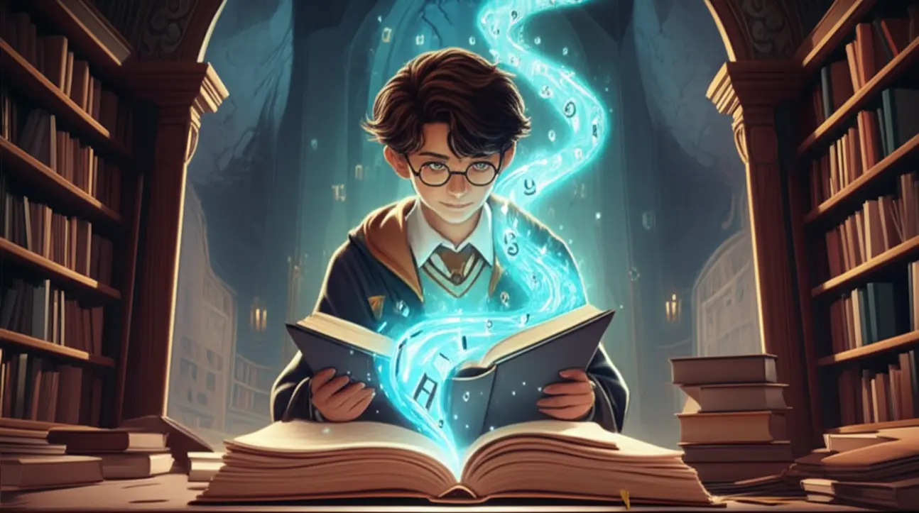 Pilha de livros de Harry Potter, simbolizando a imersão na leitura para o aprendizado de inglês.