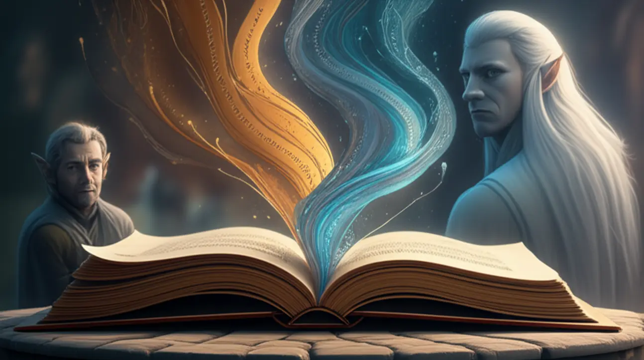 Representação visual da diversidade de linguagens e personagens na Terra-Média, por J.R.R. Tolkien.