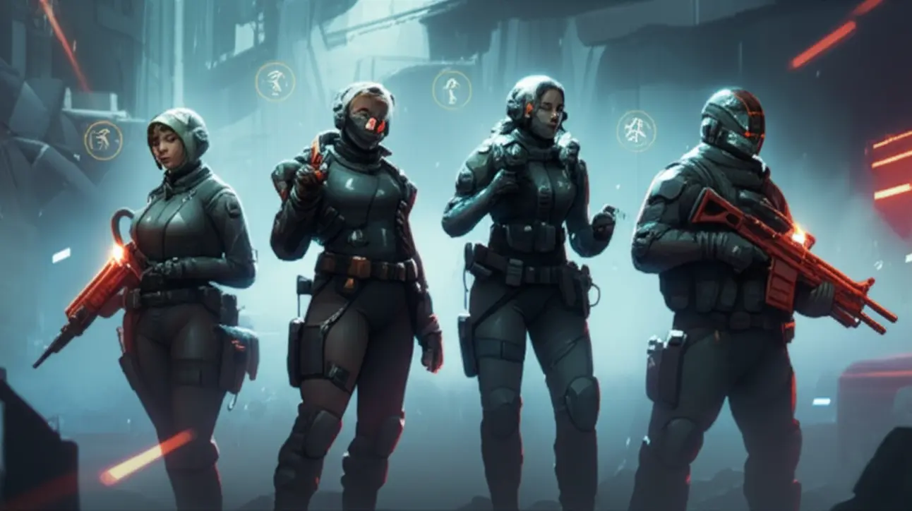 Representação gráfica de uma estratégia de jogo com setas indicando flanqueamento e termos como 'Push', 'Flank' e 'Cover Me', ilustrando gírias e táticas gamer.